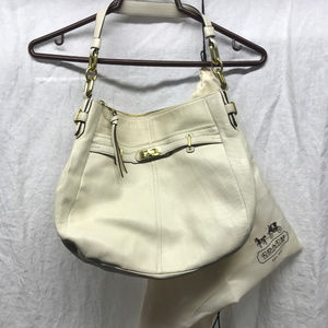 Coach hobo bag purse cream with gold